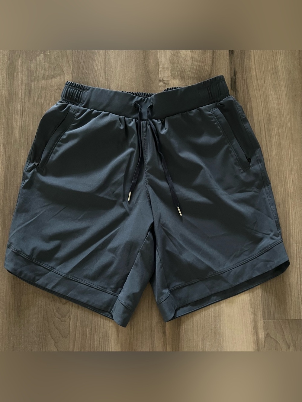 Calia Journey Shorts Womens XS Blue Gray Mid Rise Bermuda 7" Inseam Athletic